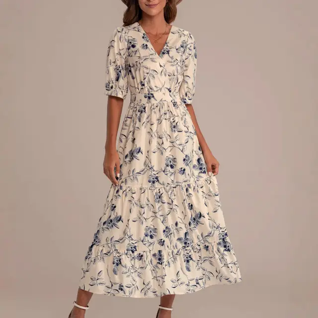 New French Vacation Style Floral Dress White - Shop at LoveMi