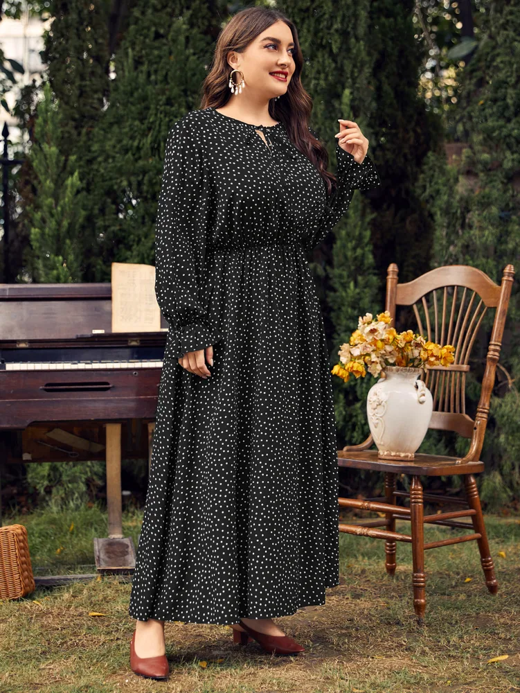 European And American Style Plus Size Women's Clothing Dress - Black