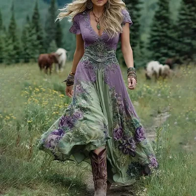 Creative Totem Women's Printed Wear Summer Dress Sjwvldxk2 L - Shop at LoveMi