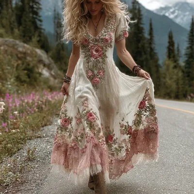 Creative Totem Women's Printed Wear Summer Dress Sjwvldxk6 M - Shop at LoveMi