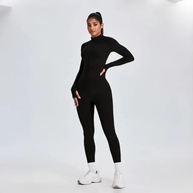 Pure Color Tight Yoga Clothes Suit Black - Shop at LoveMi