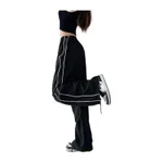 Women's Street Style Ankle-tied Trousers - Black