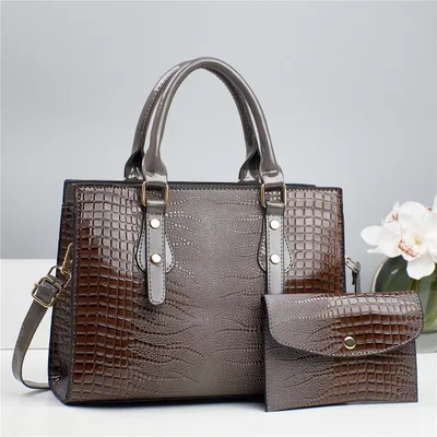 European And American New Commuter Shoulder Portable Crossbody Two piece Bag Gray - Shop at LoveMi