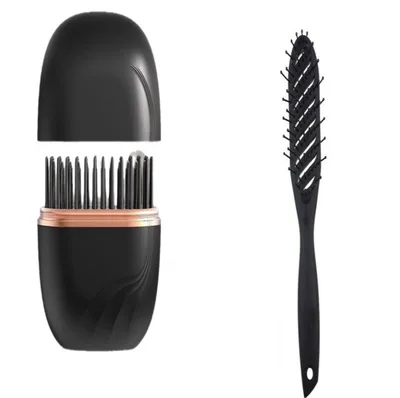 Mini Hair Straightening Comb Wireless Charging Portable Multifunctional Hair Care Not Hurt Hair Styling Comb Hair Straightener Black Set - Shop at LoveMi