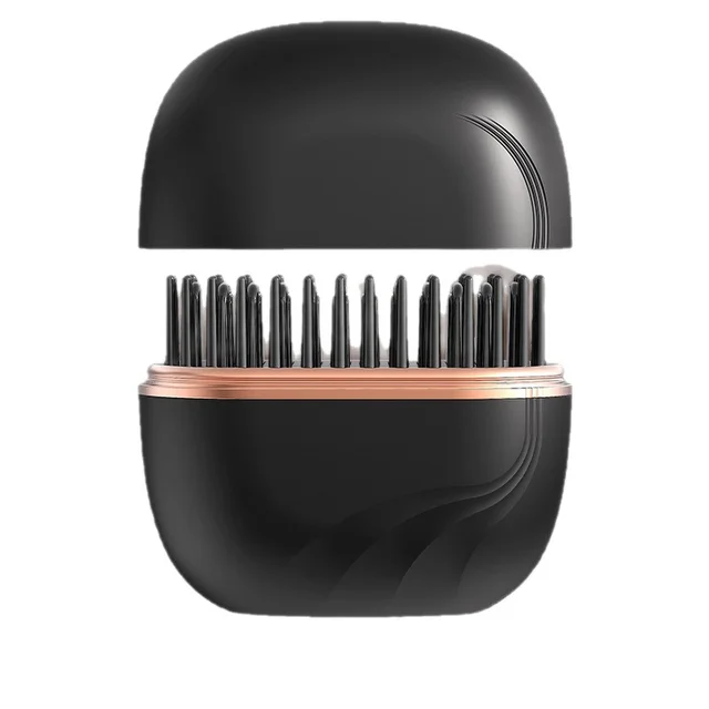 Mini Hair Straightening Comb Wireless Charging Portable Multifunctional Hair Care Not Hurt Hair Styling Comb Hair Straightener Black - Shop at LoveMi