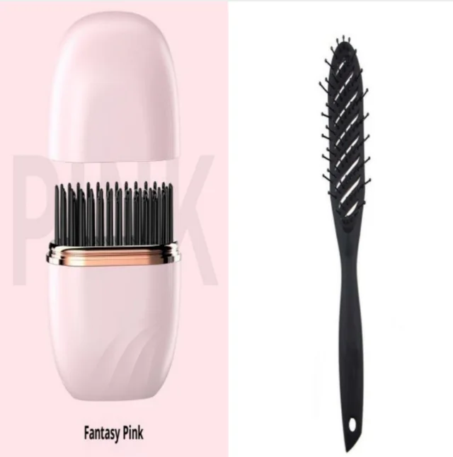 Mini Hair Straightening Comb Wireless Charging Portable Multifunctional Hair Care Not Hurt Hair Styling Comb Hair Straightener Pink Set - Shop at LoveMi