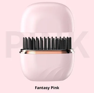 Mini Hair Straightening Comb Wireless Charging Portable Multifunctional Hair Care Not Hurt Hair Styling Comb Hair Straightener - Pink