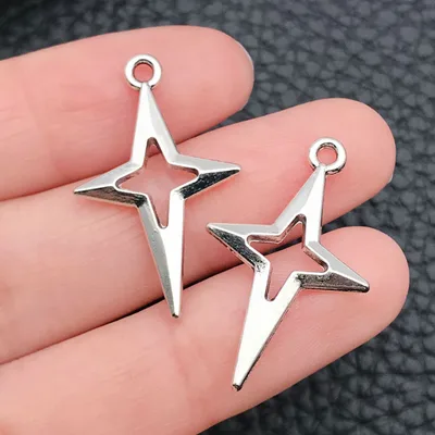 Cross shaped XINGX Pendant Eight pointed Stars Pendant DIY Handmade Accessories K Antique Silver 15 X25Mm - Shop at LoveMi