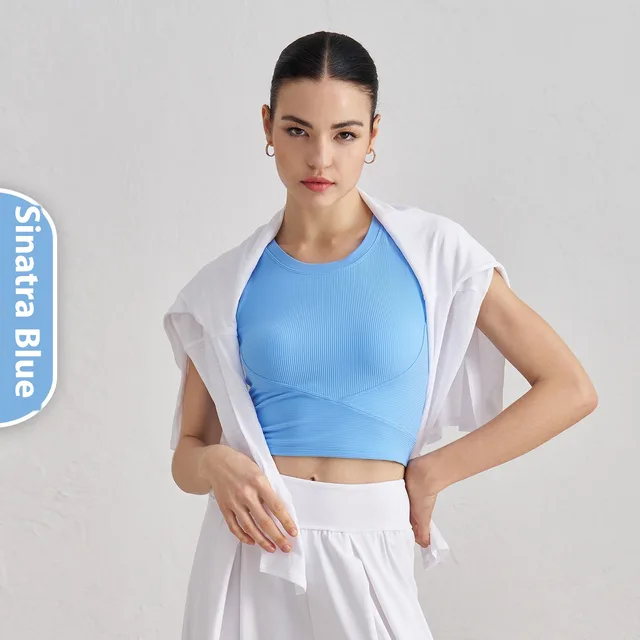 Body Skinny Slimming Fitness Women's Athletic Vest Sinatra Blue - Shop at LoveMi