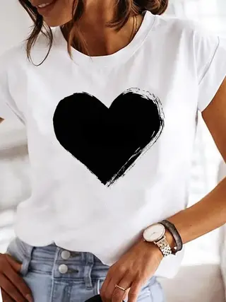 Simplicity Love Lettered Casual Cartoon Fashionable - Style 12