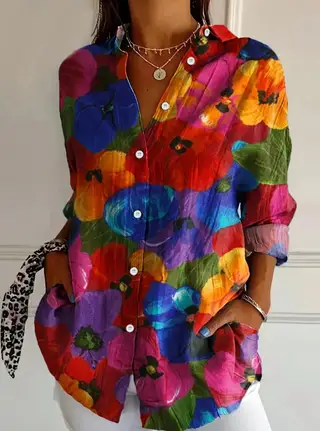 Trendy Long-sleeve Printed Pattern Printed 3D Shirt - Cxcs109