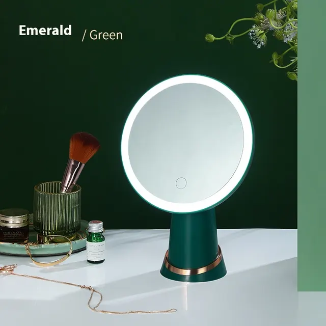 Desktop Led Make up Mirror With Light Dark Green - Shop at LoveMi