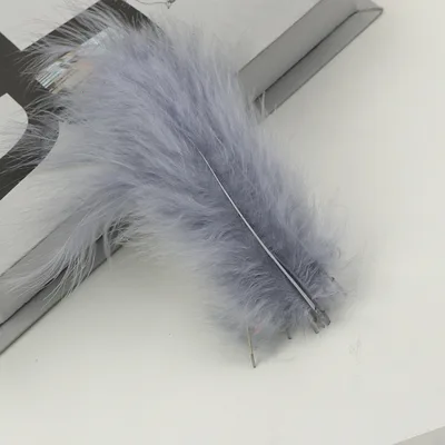 Feather Decoration Colorful Turkey Feather Pointed Tail Diy Handmade 8 Gray - Shop at LoveMi
