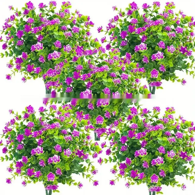 Emulational Eucalyptus Camellia Plastic Plant Artificial Flowers Purplish Red - Shop at LoveMi
