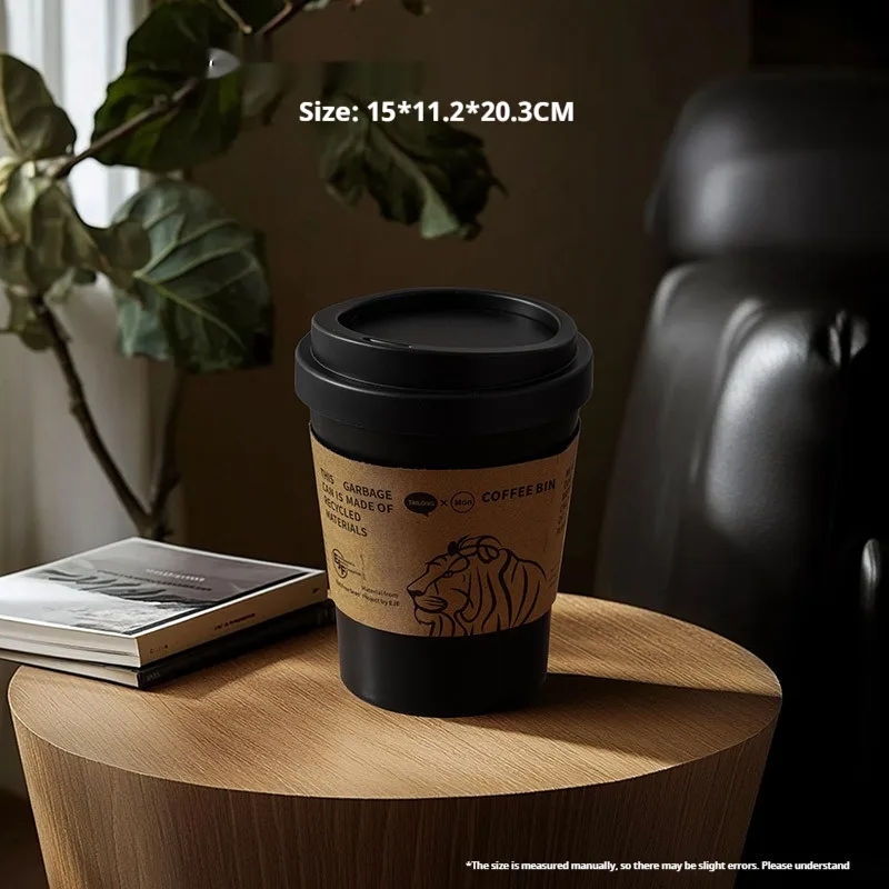 New Creative Coffee Cup Desktop Trash Bin Black - Shop at LoveMi