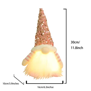 Christmas Decorations With Lights Princess Doll Christmas Gift Decoration - Sequin Pink Hat