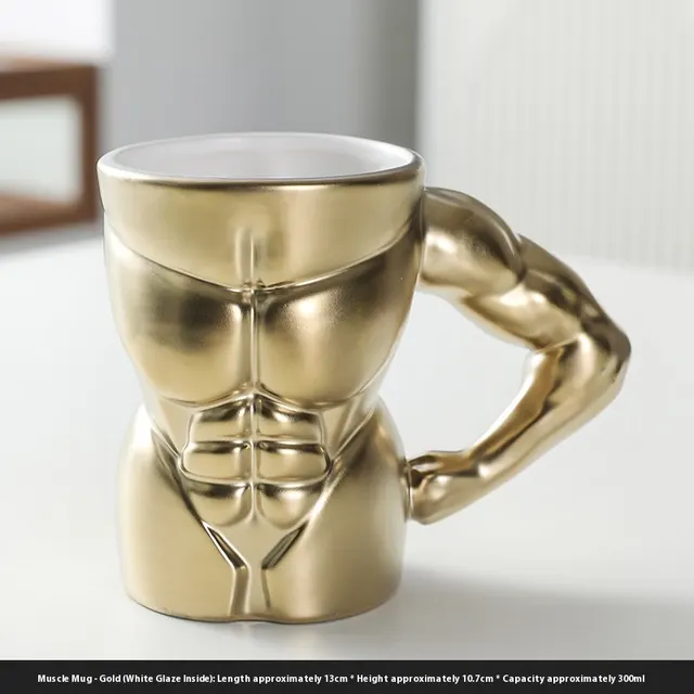 Muscle Men's Mug Creative Matte Black Gold - Shop at LoveMi