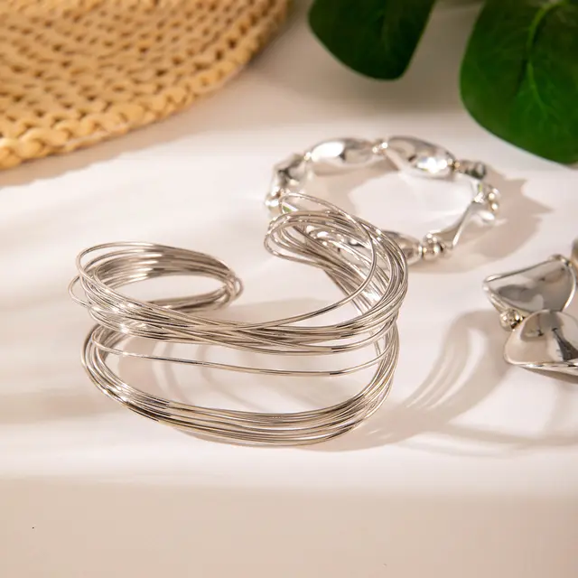 New Multi layer Line Winding Geometric Open Bracelet Suit Style 7 - Shop at LoveMi