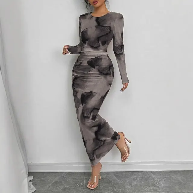 Elegant Graceful Double Layer Round Collar Gauze Dress Long Q4125 - Shop at LoveMi