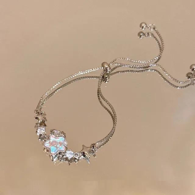 Starfish Shell Opal Pearl Bracelet For Women Blue Star Zircon - Shop at LoveMi