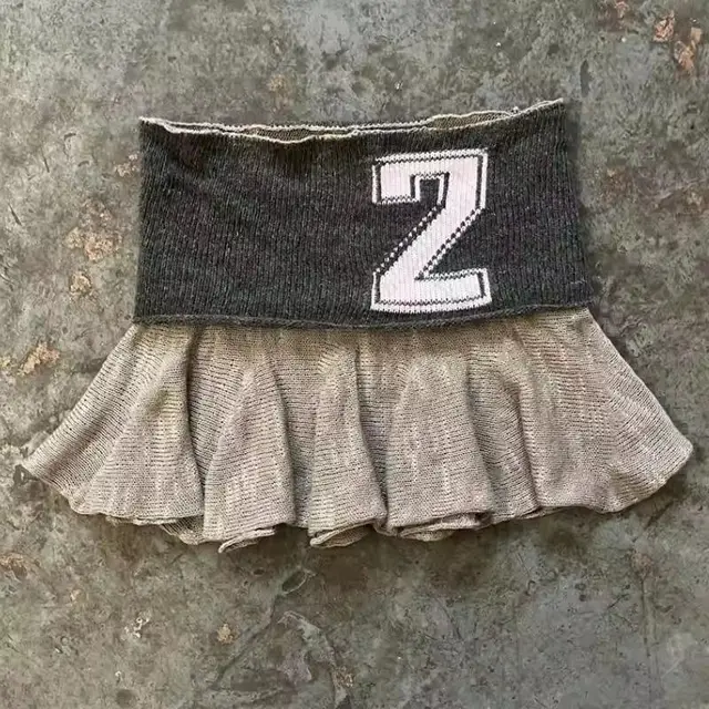 Y2g Fashion V neck American Sexy Hot Girl Short Letter Set Skirt - Shop at LoveMi