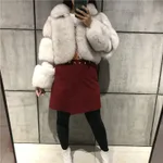Women's Fur Stitching Lapel Artificial Fur Coat - Fox Fur Natural Color - View 1
