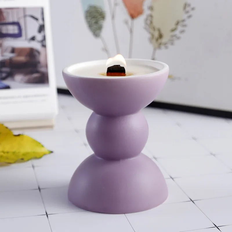 European-style Aromatherapy Candlestick Romantic Simple Home Ceramic - Style 8 With Wax - View 1