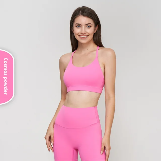 Push Up Sports Women's Triangle Beauty Back Exercise Vest Calliopsis Pink - Shop at LoveMi