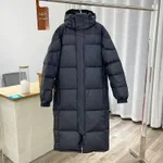 Mid-length Couple Men's And Women's Winter Down Hooded Jacket - Black