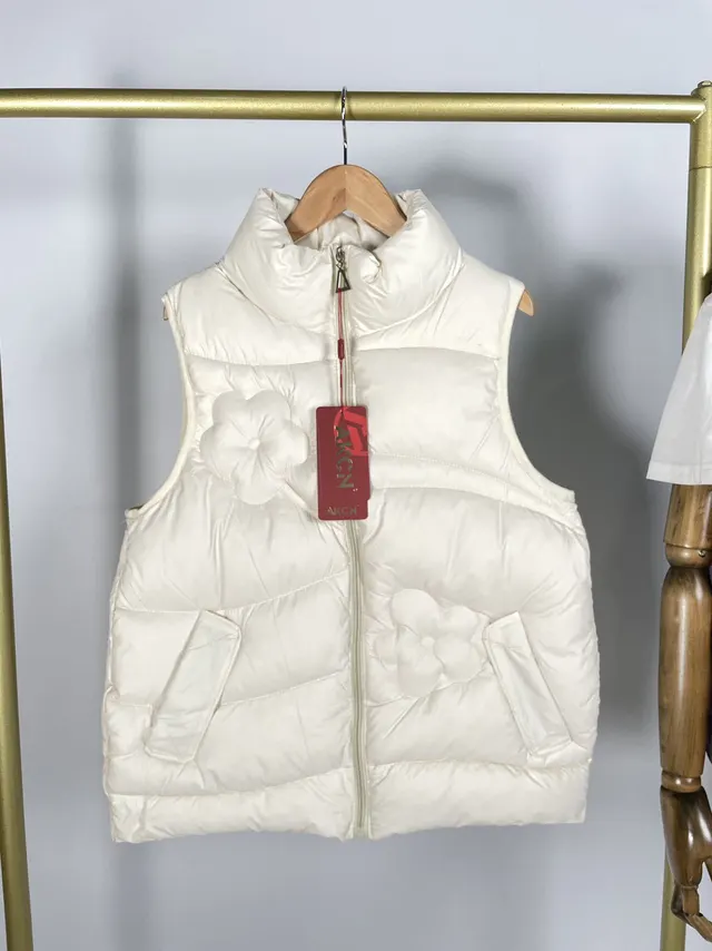 Winter Warm Women's Stand Collar Down Cotton Vest Beige - Shop at LoveMi