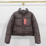 Loose Thick Windproof Stand Collar Coat - Brown