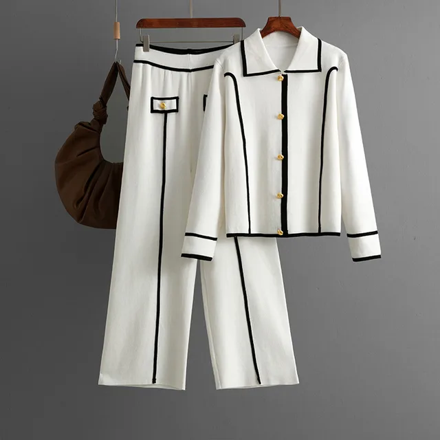 Knitted Fashion Suit Women's Casual White - Shop at LoveMi