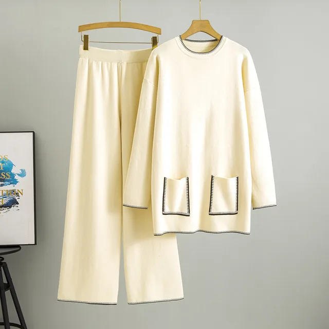Knitting Suit Women's New Western Style Mid length Apricot - Shop at LoveMi
