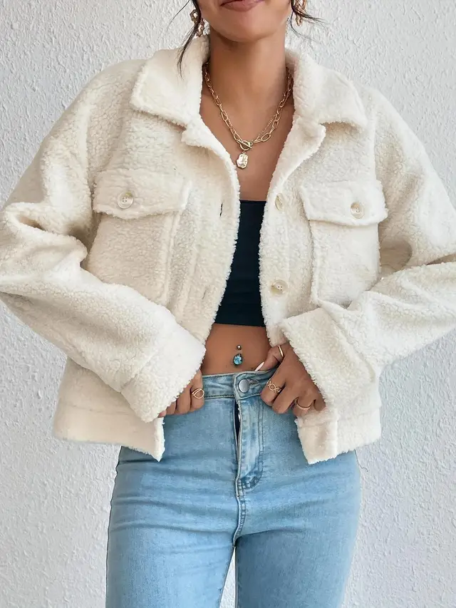 Plush White Coat Short Winter Coat Woolen Women's Design Sense White - Shop at LoveMi