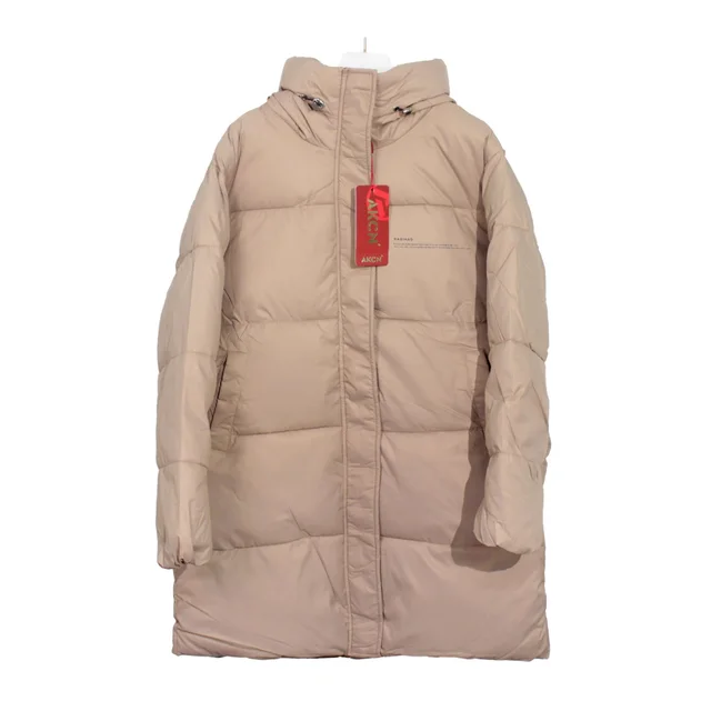 Women's Down Cotton padded Jacket Mid length Apricot - Shop at LoveMi