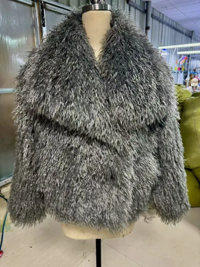 Fashion Fox Fur Fur Coat Fluffy Plush Women's Clothing Gray - Shop at LoveMi