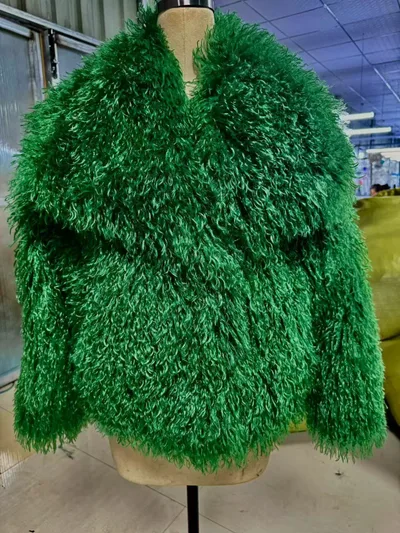 Fashion Fox Fur Fur Coat Fluffy Plush Women's Clothing Green - Shop at LoveMi