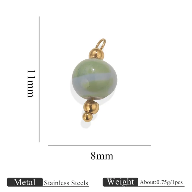 Fashion Vintage Pottery Shell Conch Pendant 8Mm Round Beads Blue Rain - Shop at LoveMi