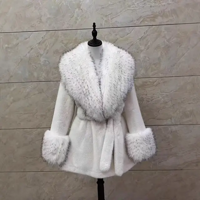 Temperament Slim Fit Women's Fur Coat White - Shop at LoveMi
