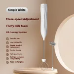 Fashion Personalized Mini Mixer Milk Frother - White