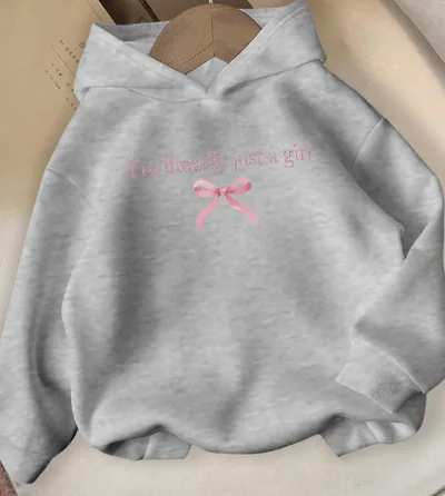 Printed Fall And Winter Outer Wear Hooded Sweater Gray - Shop at LoveMi