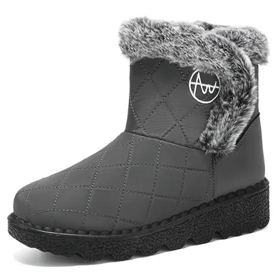 Women's High top Soft Bottom Outdoor Snow Boots Gray - Shop at LoveMi