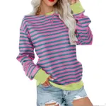 Rose Pink And Green Stripes