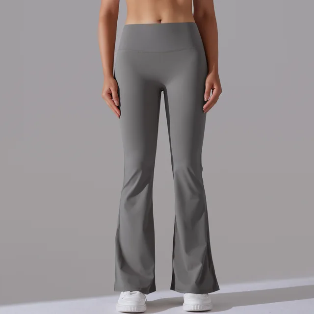 Double sided Brushed Solid Color High Waist Casual Sports Wide leg Pants Titanium Gray - Shop at LoveMi