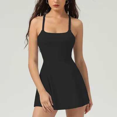 European And American Quick drying Tennis Dress Ice Feeling Sun Protection Sports Black - Shop at LoveMi