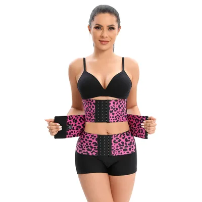 Summer Breathable Leopard Print Belly Contracting Waist Shaping Belt Rose - Shop at LoveMi