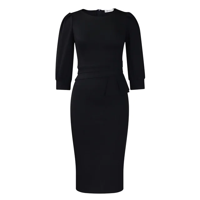 Round Neck Ol Sheath African Dress Black - Shop at LoveMi