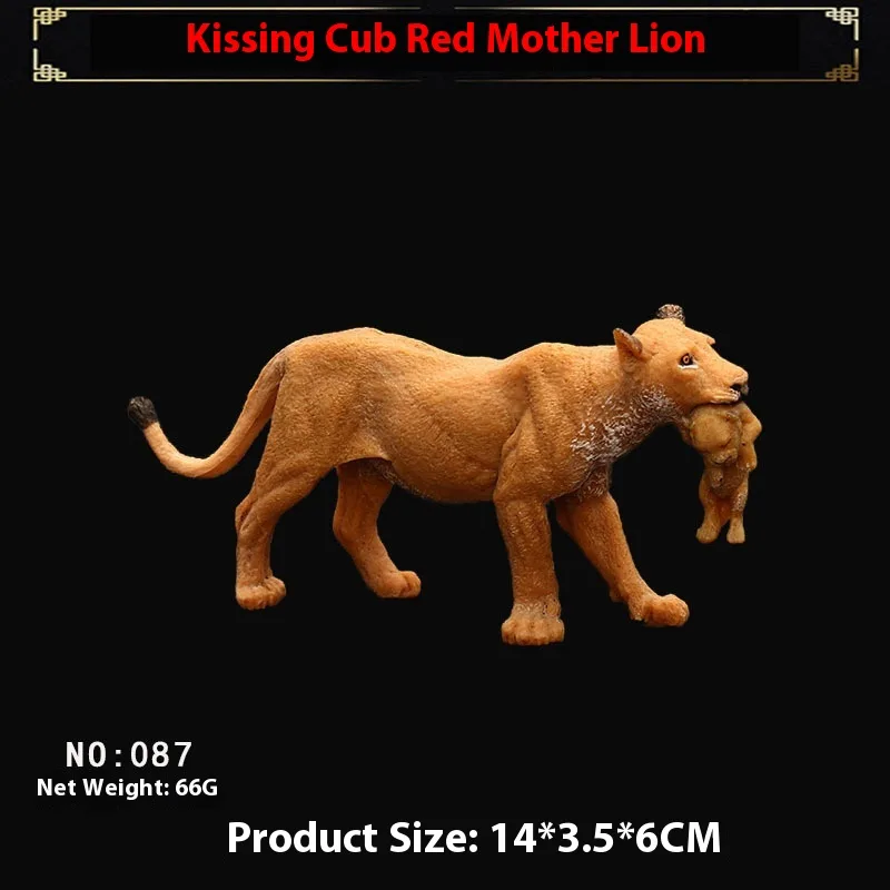 Solid Simulation Wild Animal Model Toys Ornaments Little Red Lioness - Shop at LoveMi