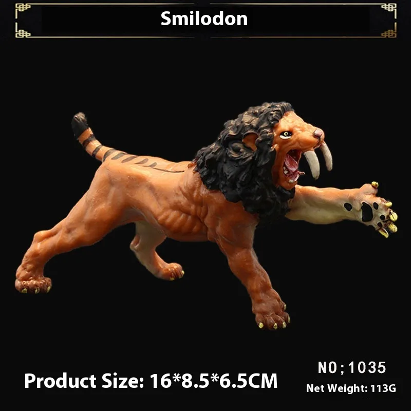 Solid Simulation Wild Animal Model Toys Ornaments Sabertooth Lion - Shop at LoveMi
