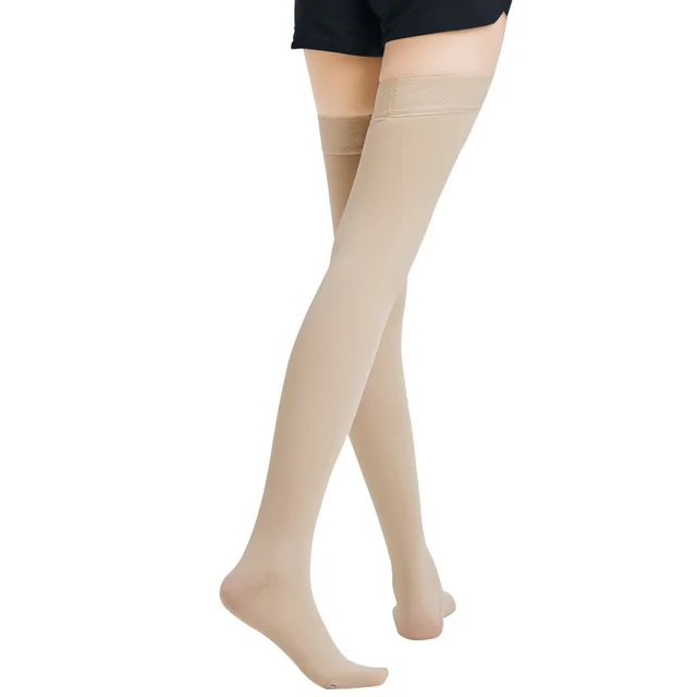 Pressure Elastic Secondary Pressure Motion Compression Knee Socks Flesh Color - Shop at LoveMi
